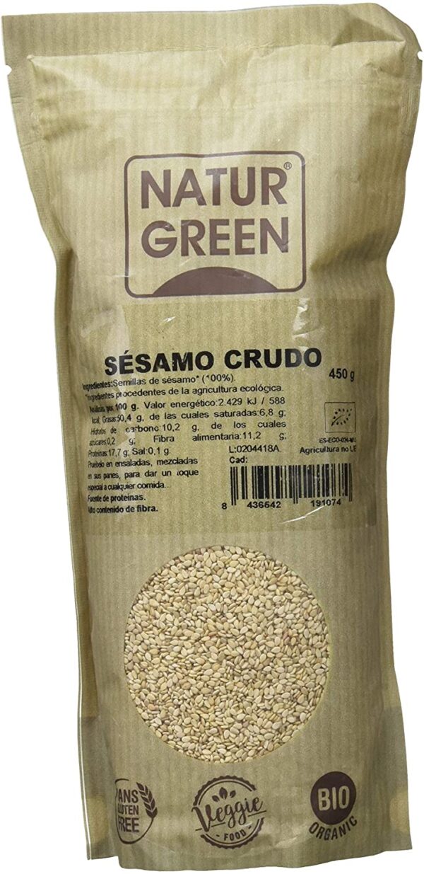 Semillas de sésamo ecológico crudo 450gr